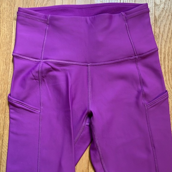Lululemon Fast & Free tech fleece tights, size 4, 28” inseam - Picture 2 of 5